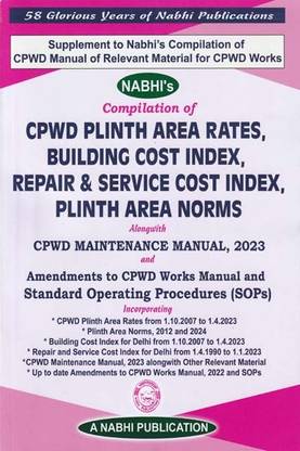 Compilation of CPWD Plinth Area Rates Building Cost Index Repair and Service Cost Index Plinth Area Norms