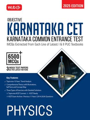 MTG Objective Karnataka CET Physics Book For 2025 KCET Exam | KCET Topicwise Comprehensive Theory with 11 Previous Years Solved Question Papers & 6500+ MCQs | KCET PYQs Question Bank