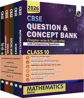PW CBSE Question Bank Class 10 Maths (Basic), Science, SS, Eng, Hindi-B Combo