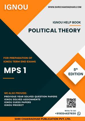 IGNOU MPS 1 Political Theory Study Material & Book (MA Political Science)