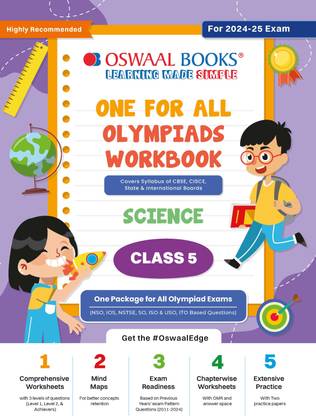 Oswaal One For All Olympiad Workbook Class 5 Science for 2024-25 Exam