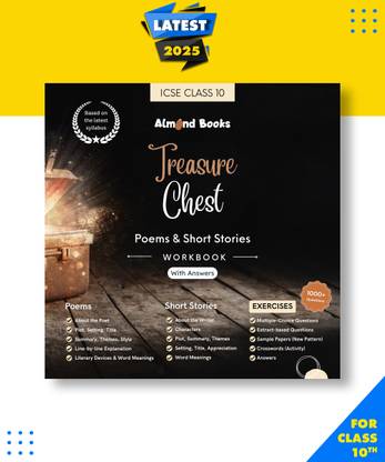Almond Books ICSE Class 10 Treasure Chest WORKBOOK with ANSWERS Poems & Short Stories -Notes, MCQs & Subjective Q&A Paperback, Almond Books|New Latest Edition For 2025-2026
