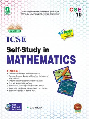Evergreen ICSE Self-Study In Mathematics Class 10 For 2025 Examination