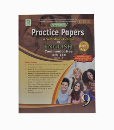 Evergreen CCE Practice Papers(A self study course)English Communicative volume I & II-Class-IX Term-1&2 (Set) 9 Edition