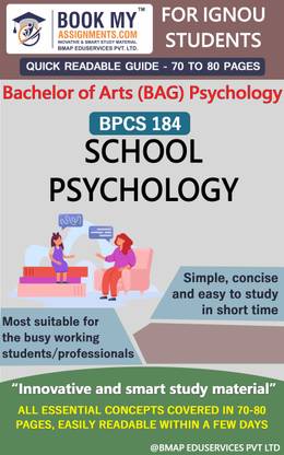 IGNOU BPCS 184 School Psychology Study Guide (Quick Readable Notes) for Ignou Student.