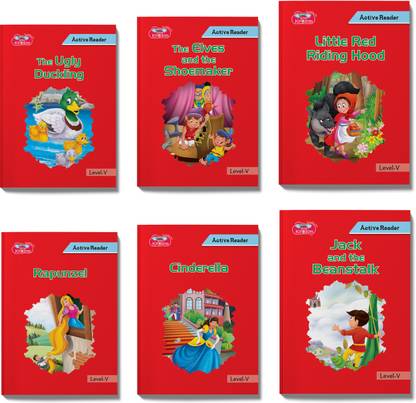 Active Reader Story 6 Books Combo for Kids 9-10 Years | Moral Story Books | The Elves and the Shoemaker, Cinderella, Rapunzel, Little Red Riding Hood, Jack and the Beanstalk, and The Ugly Duckling