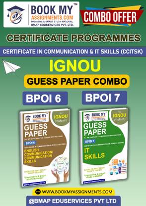 IGNOU BPOI6 BPOI7 Study Material (Guess Paper) For Ignou Student Certificate in Communication & IT Skills (CCITSK)