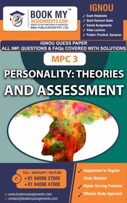 IGNOU MPC 3 Personality: Theories and Assessment |Guess Paper| Important Question Answer | Master of Arts (Psychology)(MAPC)