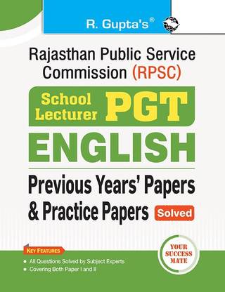 RPSC : School Lecturer (PGT) English – Previous Years' Papers & Practice Papers (Solved)