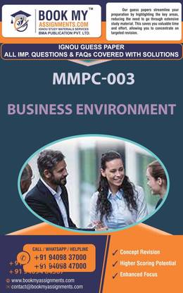 IGNOU | MMPC 003 Business Environment | Guess Paper| Important Question Answer | Master of Business Administration – Human Resource Management (MBAHM)