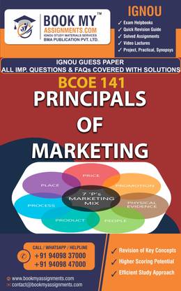IGNOU BCOE 141 Principles of Marketing | Guess Paper | Important Question Answer | Bachelor of Commerce (BCOMG)