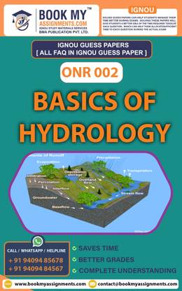 IGNOU ONR 002 Basics of Hydrology | Guess Paper | Important Question Answer |Bachelor's (Honours) Commerce  - Best IGNOU exam preparation book