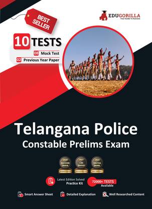 Telangana Police Constable Prelims Exam  - 2024 | 2000+ Solved Questions (8 Mock Tests + 2 Previous Year Papers) | Free Access to Online Tests