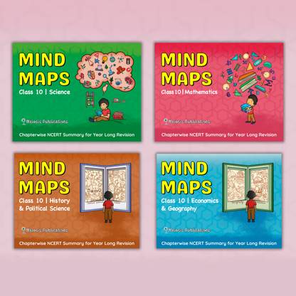 Meiosis Publications Mind Maps Combo for Class 10 - Maths, Science, Social Science Vol. 1 & 2 | CBSE Board Exam | Set of 4 Books