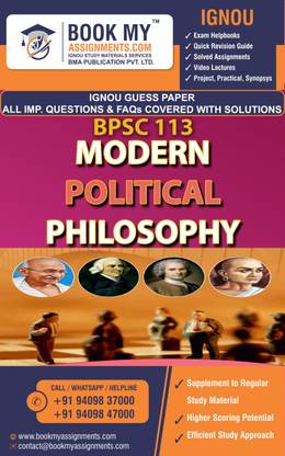 IGNOU BPSC 113 Modern Political Philosophy | Guess Paper | Important Question Answer |BACHELOR'S (HONOURS) DEGREE PROGRAMMES