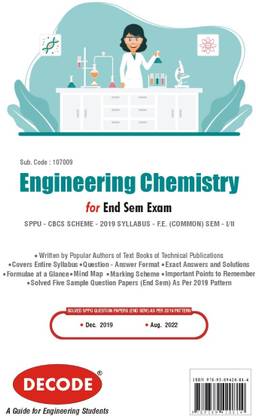 DECODE Engineering Chemistry(END-SEM EXAM)for SPPU 15 Course (FE - I - Common -107009 )