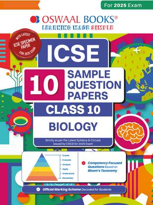 Oswaal Icse | 10 Sample Question Papers | Class 10 | Biology (for 2025 Exam)