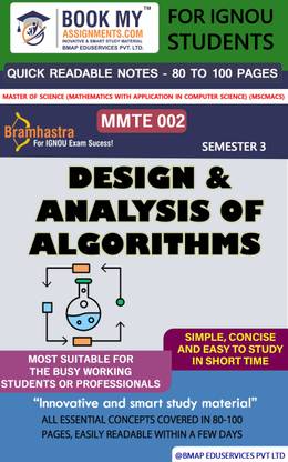 IGNOU MMTE 002 Design & Analysis of Algorithms Quick Readable Notes | Important Topic-wise Conceptual Notes | DEGREE