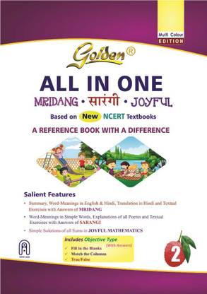 Golden All In One for Class 2 (Mridang, Sarangi, Joyful) based on New NCERT Textbooks For 2024 Final Exams