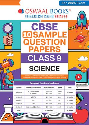 Oswaal CBSE Sample Question Papers Class 9 Science Book (For 2025 Exam)