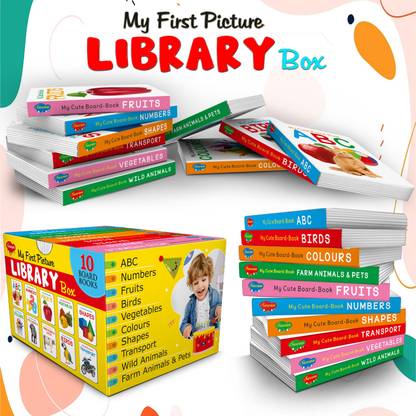 Essential Board Book Of All In One Box Set : My First Picture Library Box, Educational picture books for toddlers, Collection of 10 board books (Board book, Sawan)