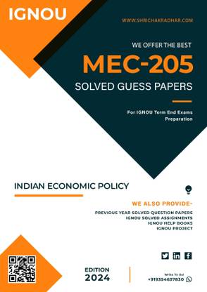 IGNOU MEC 205 Solved Guess Paper with Important Questions For IGNOU Term End Exam Preparations  - Get the PDF of this book at Rs. 49, WhatsApp us at +919354637830, or visit our website shrichakradhar.com