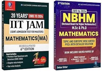 IIT JAM Mathematics and CUET PG Mathematics Combo Book  - With Detailed Solutions (2005 to 2024) | Bestselling Chapter Wise & Topic Wise PYQ Book for IIT JAM, CUET PG, NBHM and MSc Entrance Mathematics Exams