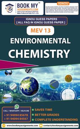 IGNOU MEV 13 Environmental Chemistry | Guess Paper | Important Question Answer| Master of Science (Environmental Science) (MSCENV)