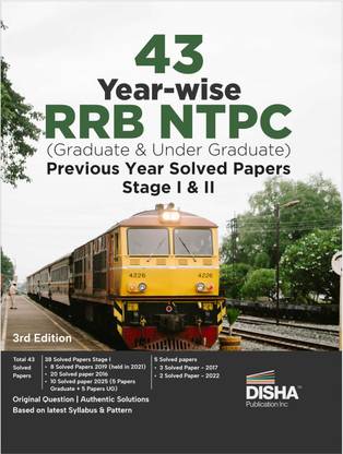 43 Year-wise RRB NTPC Previous Year Solved Papers Stage I & II Original Papers and Authentic Solutions