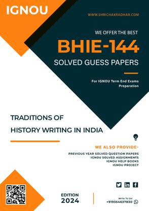 IGNOU BHIE 144 Solved Guess Paper with Important Questions For IGNOU Term End Exam Preparations  - Get the PDF of this book at Rs. 49, WhatsApp us at +919354637830, or visit our website shrichakradhar.com