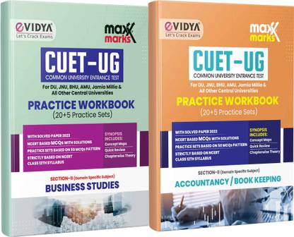 CUET 2024 UG Bundle of Business Studies & Accountancy (Section - II) Practice Sets with Solved Papers, NCERT Based MCQ with Solutions for DU, JNU, BHU, Jamia Millia, AMU and Other Central Universities