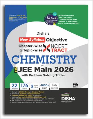 Disha's New Syllabus Objective NCERT Xtract Chemistry with Problem Solving Tricks for NTA JEE Main 9th Edition | BITSAT, VITEEE & KCET | Tips on your Fingertips, Previous Year Question Bank PYQs