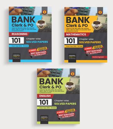Examcart Latest Bank Clerk & PO Maths (By Harshal Agrawal), Reasoning & English Language Chapter-Wise Solved Paper For all Bank Exams (SBI | IBPS | RRBs | RBI | NABARD ) in English
