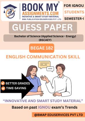 BEGAE 182 English Communication Skills | IGNOU Exam Guide for BA (General) | Guess Paper with Solved Important Questions | 50–60 Pages | 80 GSM Paper