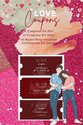 Love Coupons  - Romantic & Super Sexy 114 Coupons Book for Him, Her, Wife, Husband, Boyfriend, Girlfriend, Gift:Valentines Day Coupons - A perfect gift.