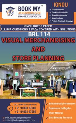 IGNOU BRL 114 Visual Merchandising and Store Planning | Guess Paper | Important Question Answer | Bachelor of Business Administration (Retailing) (BBARIL)
