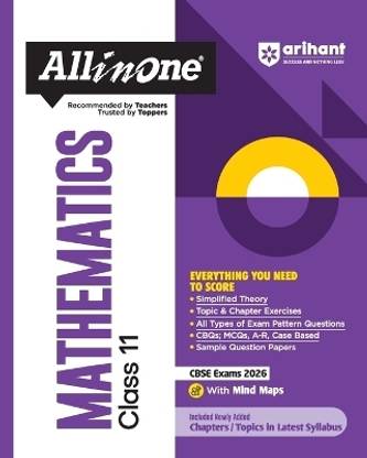 Arihant All in One Mathematics Class 11 for CBSE Exams 2025-26 as per latest syllabus Simplified Theory, All Types of Exam Pattern Questions, CBQs, MCQs, A-R, Case Based, Sample Question Papers, Mind Maps, Topic & Chapter Exercises