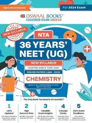 Oswaal NEET (UG) 36 Years Chapter-wise Topic-wise Solved Papers Chemistry For 2024 Exams ( New Edition)