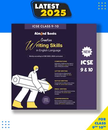Almond Books ICSE English Creative Writing Skills for Class 9 & 10 Compositions, Letters, Comprehensions, Notice Writing, Email Writing Paperback, Almond Books|New Latest Edition For 2025-2026