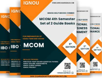 MCOM 4th Semester IGNOU Study Material Combo (Set of 2 IGNOU Guide Books including IBO-1 & IBO-6) (M.Com New Syllabus) with Latest Solved PYQs & Chapter-Wise Questions  - Get the PDF of this book at Rs. 99, WhatsApp us at +919354637830, or visit our website shrichakradhar.com.