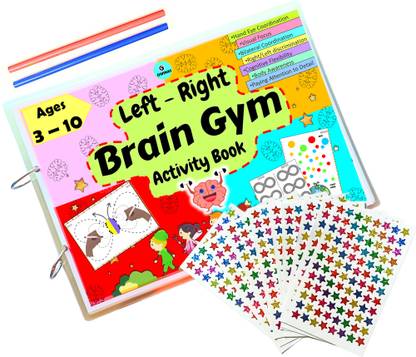 Left Right Brain Gym Activity Book-Wipe and Clean Book -Reusable Book,Brain Boosting Activity,Tracing Practise Book,writing practise book,Pencil Control Activity Book For Kids