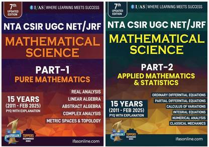 CSIR NET Mathematical Science  - 2025 (Set of 2) | Pure, Applied & Statistics | Chapterwise Solved Papers (2011–FEB 2025) With Detailed Explanations | Ideal for NET, UGC , JRF, SET, GATE Exam | Part 1 & 2 | IFAS Publications