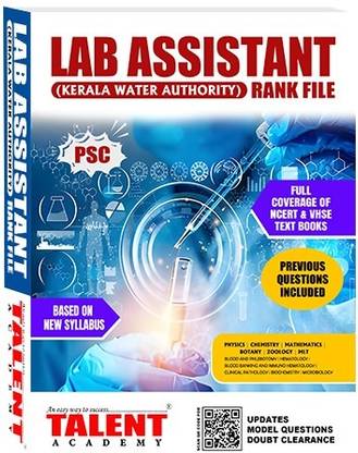 Kerala PSC KWA Lab Assistant Rank File by Talent Academy. Kerala PSC Lab Assistant Exam 2024