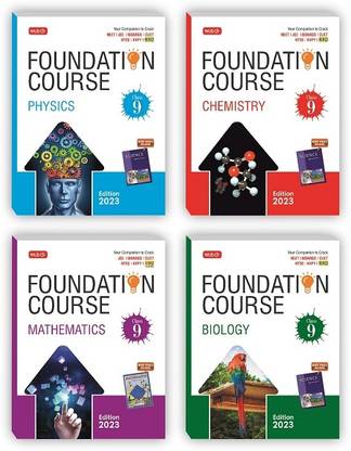 Foundation Course Class 9 For 2023 Exam - Physics, Chemistry, Biology, Mathematics (Set of 4 Books) - NTSE-NVS-KVPY-BOARDS-IIT JEE-NEET-NSO Olympiad Exam Books