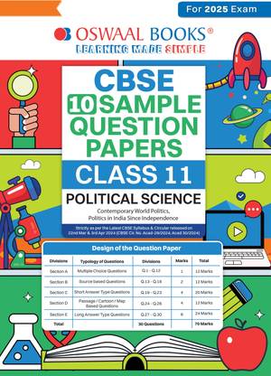 Oswaal CBSE Sample Question Papers Class 11 Political Science Book (For 2025 Exam)