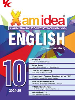 Xam idea English (Communicative) Class 10 Book | CBSE Board | Chapterwise Question Bank | Based on Revised CBSE Syllabus | NCERT Questions Included | 2024-25 Exam