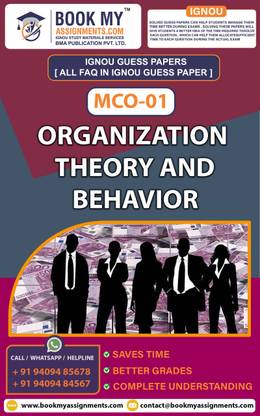 IGNOU MCO 01 Organization Theory and Behavior | Guess Paper | Important Question Answer| Master of Commerce (MCOM)