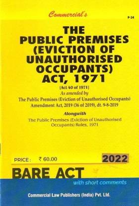 Public Premises (Eviction of Unauthorised Occupants) Act, 1971 alongwith Rules, 1971
