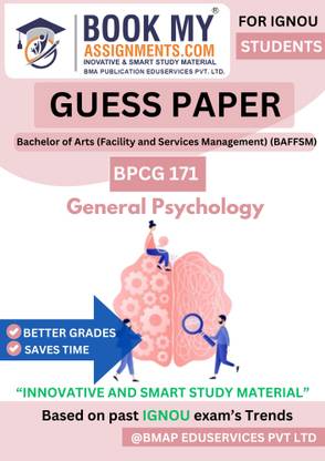 IGNOU BPCG 171 General Psychology Exam Guide for BA General | 50-60 Pages | Printed on 80 GSM White Paper | Includes Key Topics, Guess Paper & Previous Year Questions