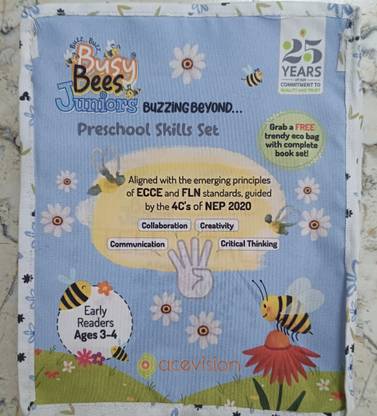 Acevision Busy Bees Juniors Preschool Skills Book Set Early Readers Ages 3-4
